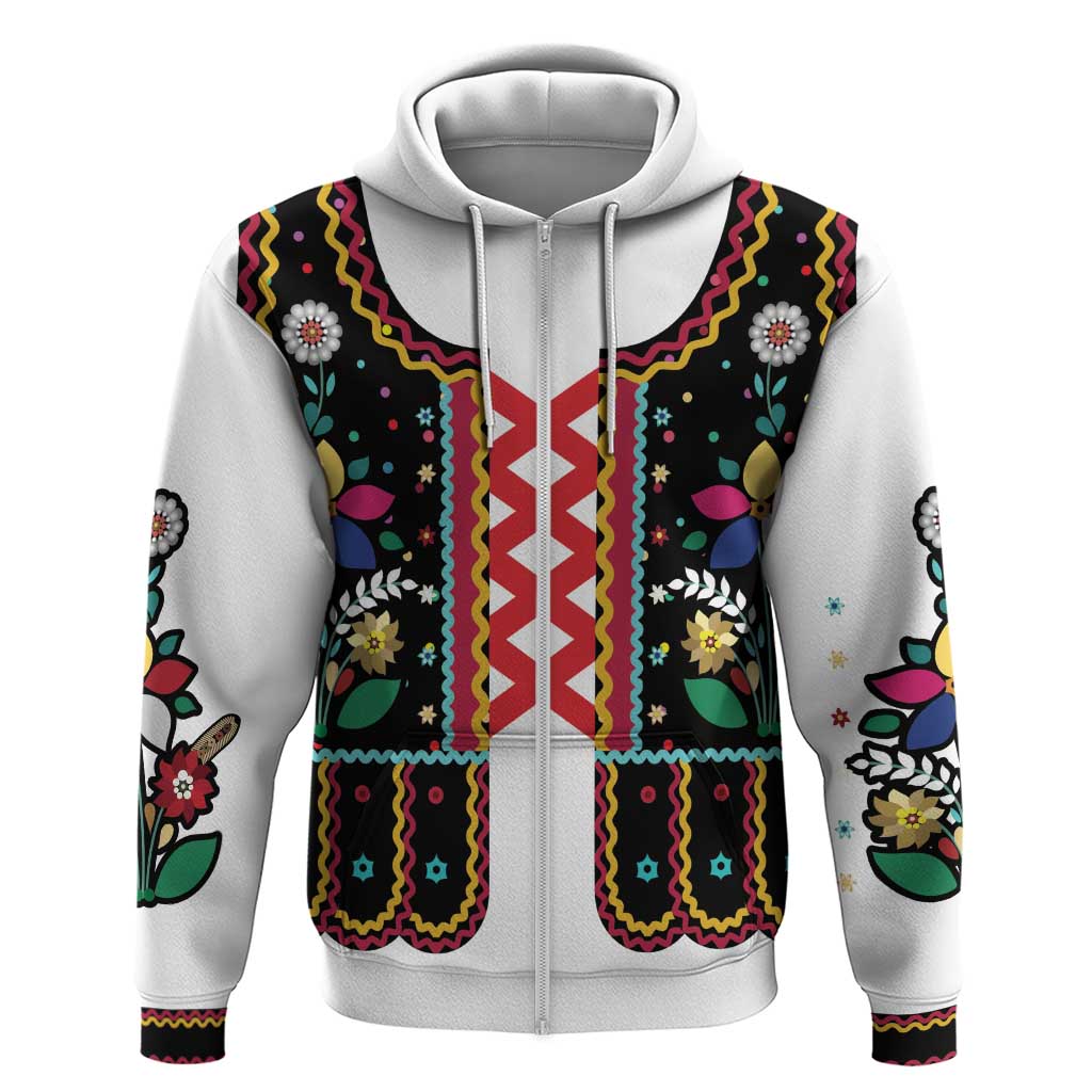 Vintage Polish Gorsecik Hoodie Slavic Floral Folk Art