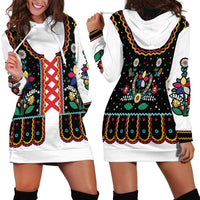 Vintage Polish Gorsecik Hoodie Dress Slavic Floral Folk Art