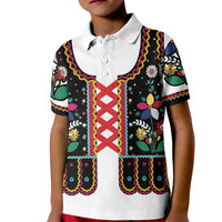 Vintage Polish Gorsecik Kid Polo Shirt Slavic Floral Folk Art
