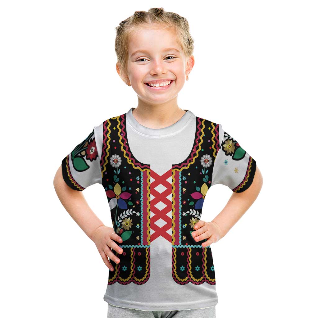 Vintage Polish Gorsecik Kid T Shirt Slavic Floral Folk Art