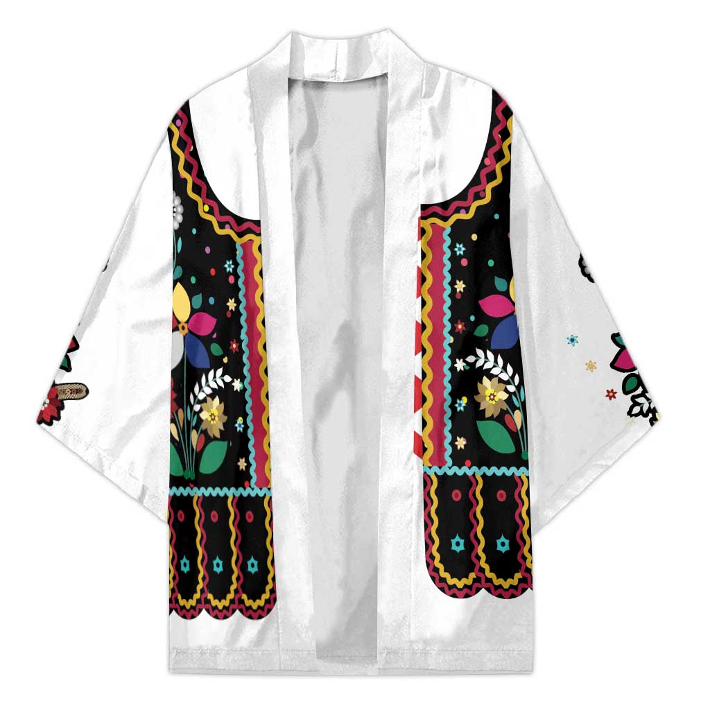 Vintage Polish Gorsecik Kimono Slavic Floral Folk Art
