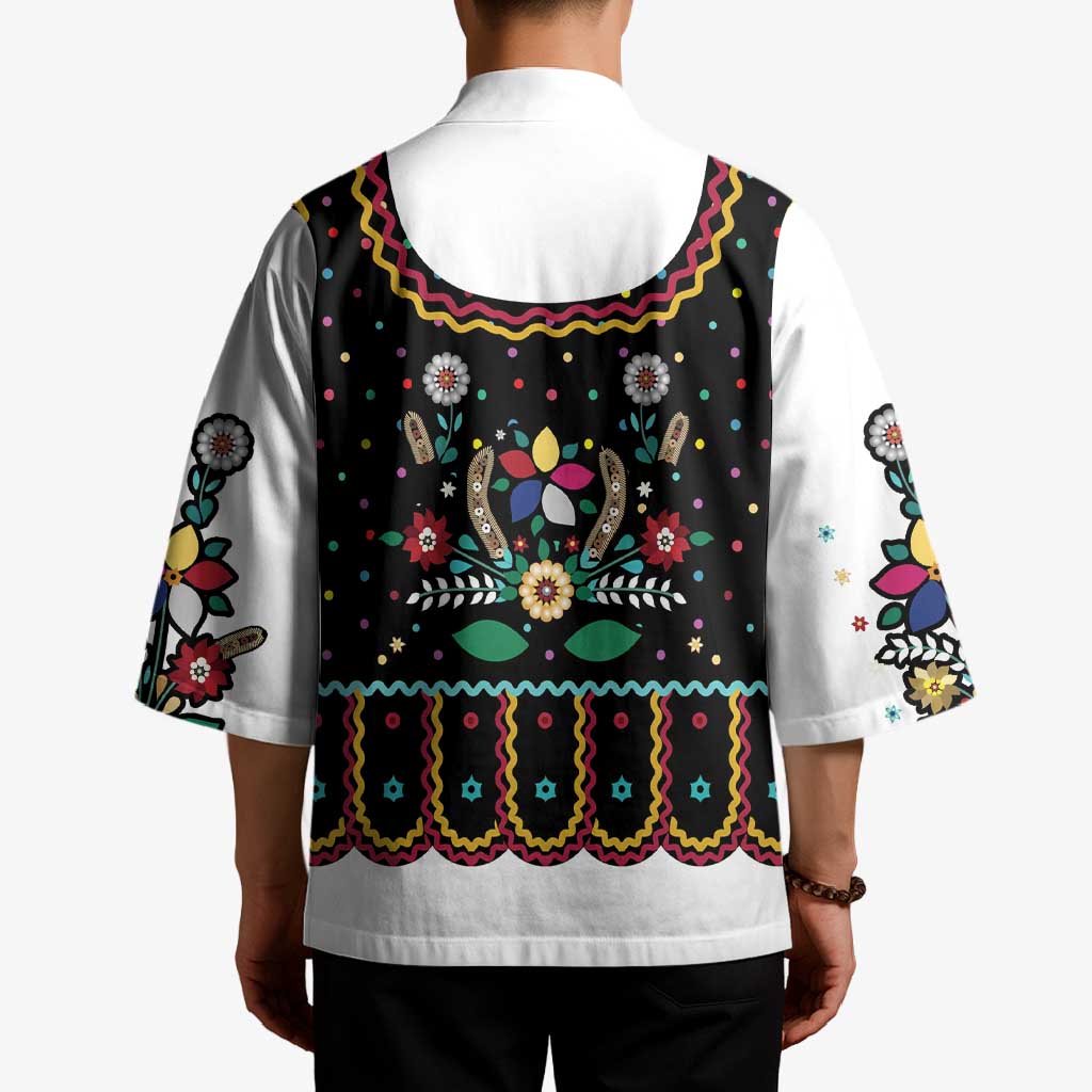 Vintage Polish Gorsecik Kimono Slavic Floral Folk Art
