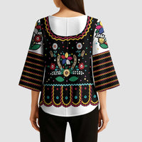 Vintage Polish Gorsecik Kimono Sleeve Blouse Slavic Floral Folk Art