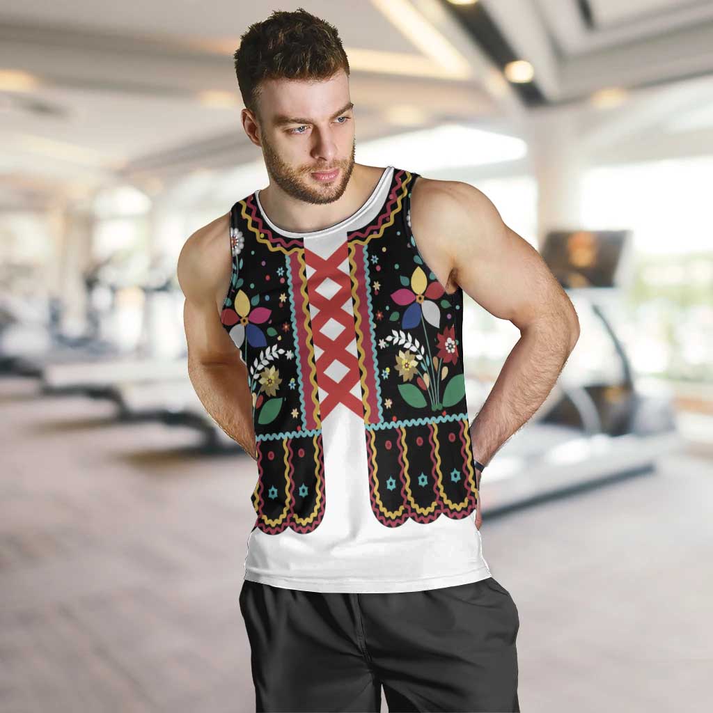 Vintage Polish Gorsecik Men Tank Top Slavic Floral Folk Art