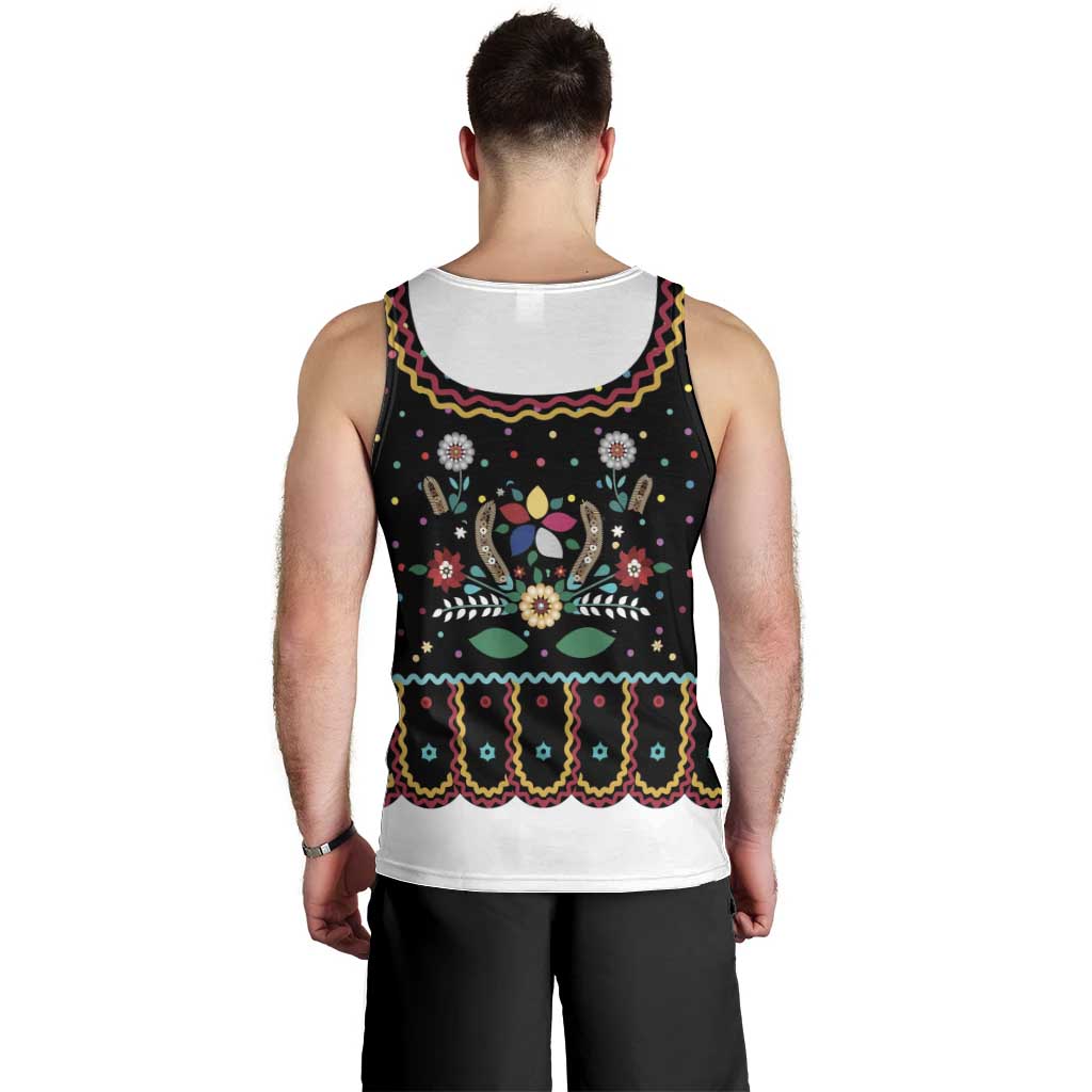 Vintage Polish Gorsecik Men Tank Top Slavic Floral Folk Art