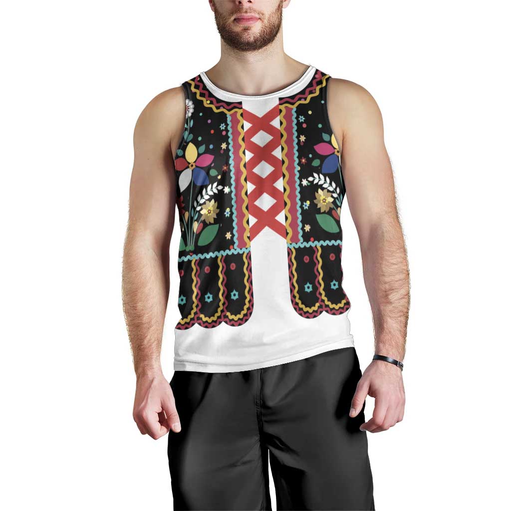 Vintage Polish Gorsecik Men Tank Top Slavic Floral Folk Art