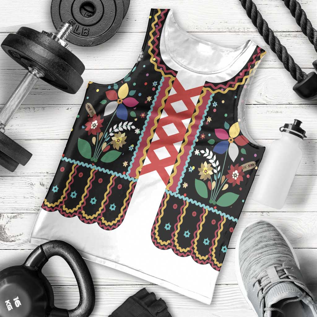Vintage Polish Gorsecik Men Tank Top Slavic Floral Folk Art