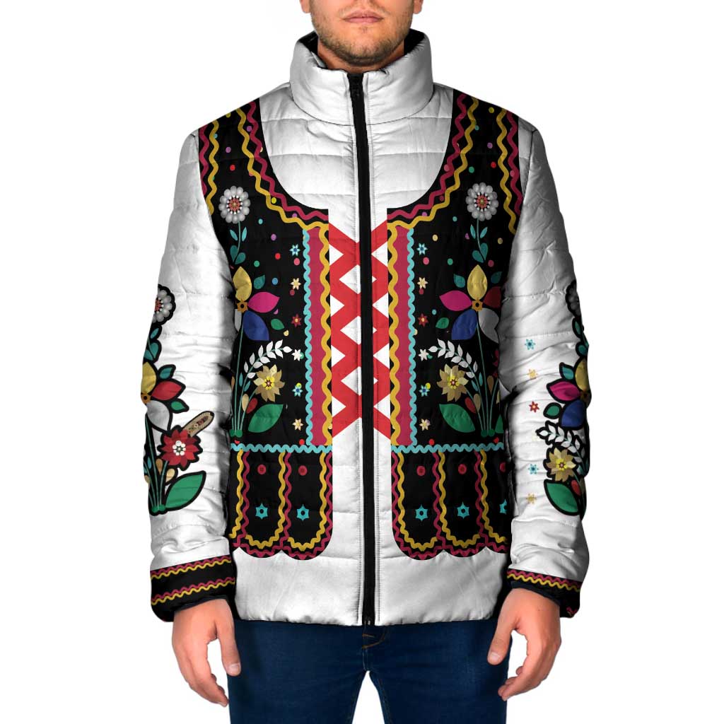 Vintage Polish Gorsecik Padded Jacket Slavic Floral Folk Art
