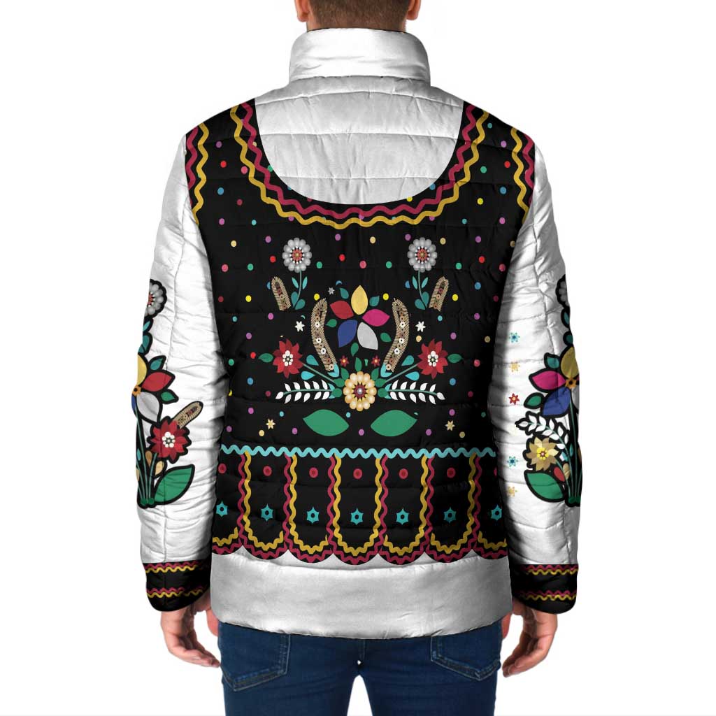 Vintage Polish Gorsecik Padded Jacket Slavic Floral Folk Art