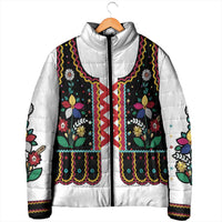 Vintage Polish Gorsecik Padded Jacket Slavic Floral Folk Art