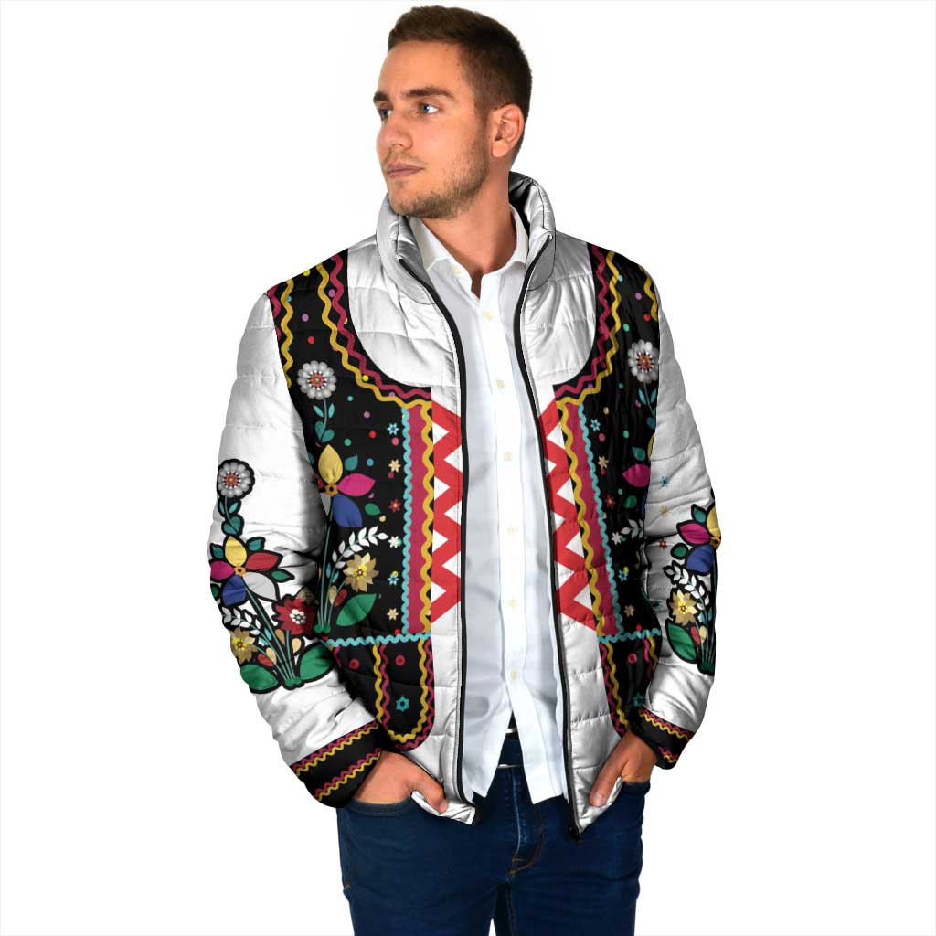 Vintage Polish Gorsecik Padded Jacket Slavic Floral Folk Art
