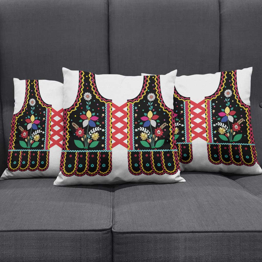 Vintage Polish Gorsecik Pillow Cover Slavic Floral Folk Art