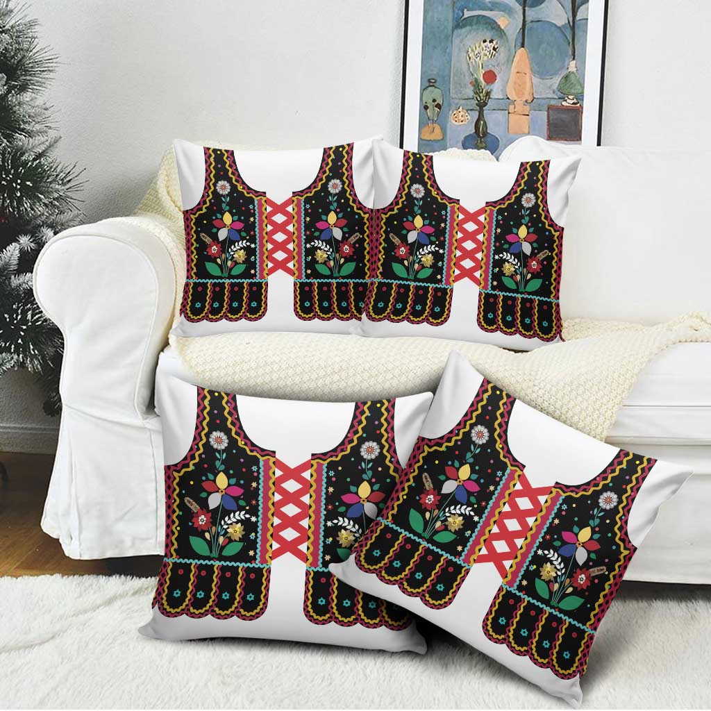 Vintage Polish Gorsecik Pillow Cover Slavic Floral Folk Art