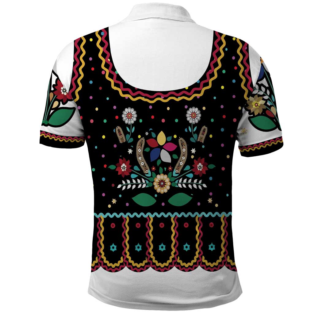 Vintage Polish Gorsecik Polo Shirt Slavic Floral Folk Art