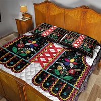 Vintage Polish Gorsecik Quilt Bed Set Slavic Floral Folk Art