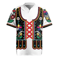 Vintage Polish Gorsecik Rugby Jersey Slavic Floral Folk Art