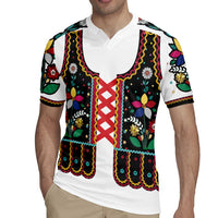 Vintage Polish Gorsecik Rugby Jersey Slavic Floral Folk Art