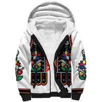 Vintage Polish Gorsecik Sherpa Hoodie Slavic Floral Folk Art