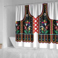 Vintage Polish Gorsecik Shower Curtain Slavic Floral Folk Art