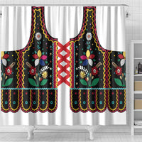 Vintage Polish Gorsecik Shower Curtain Slavic Floral Folk Art