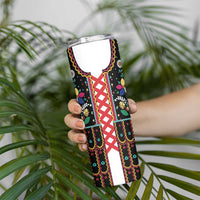 Vintage Polish Gorsecik Skinny Tumbler Slavic Floral Folk Art