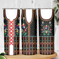 Vintage Polish Gorsecik Skinny Tumbler Slavic Floral Folk Art