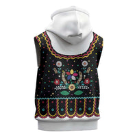 Vintage Polish Gorsecik Sleeveless Hoodie Slavic Floral Folk Art