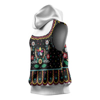 Vintage Polish Gorsecik Sleeveless Hoodie Slavic Floral Folk Art