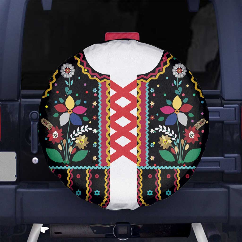 Vintage Polish Gorsecik Spare Tire Cover Slavic Floral Folk Art