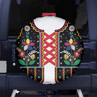 Vintage Polish Gorsecik Spare Tire Cover Slavic Floral Folk Art