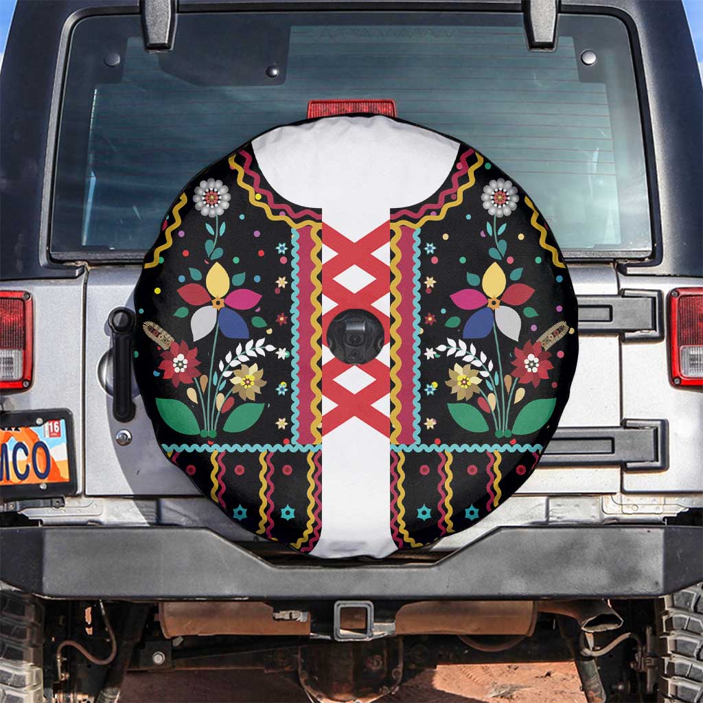 Vintage Polish Gorsecik Spare Tire Cover Slavic Floral Folk Art