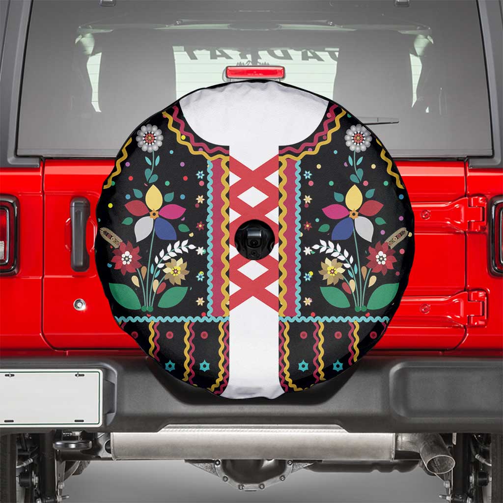 Vintage Polish Gorsecik Spare Tire Cover Slavic Floral Folk Art