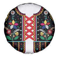 Vintage Polish Gorsecik Spare Tire Cover Slavic Floral Folk Art