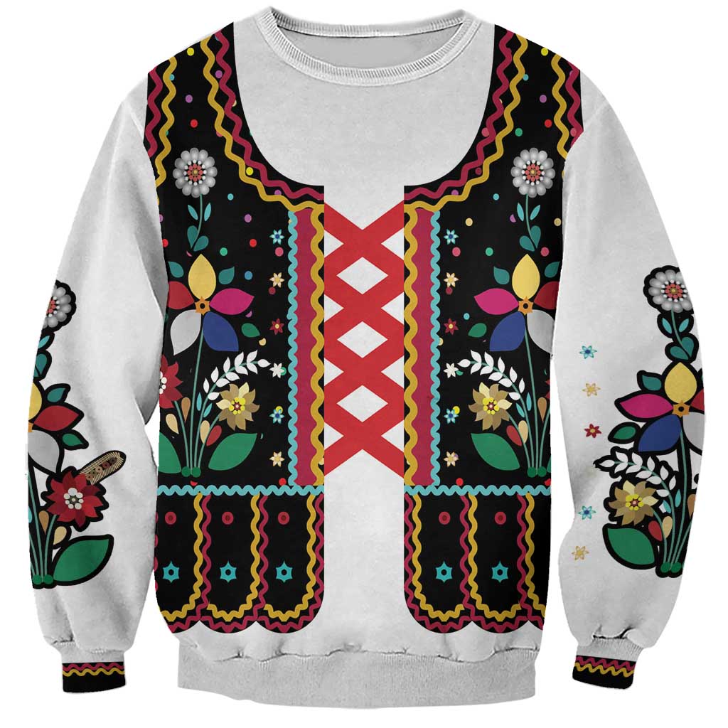 Vintage Polish Gorsecik Sweatshirt Slavic Floral Folk Art