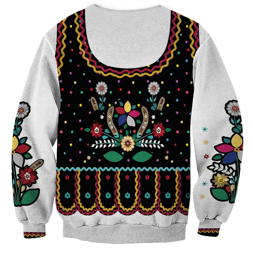 Vintage Polish Gorsecik Sweatshirt Slavic Floral Folk Art