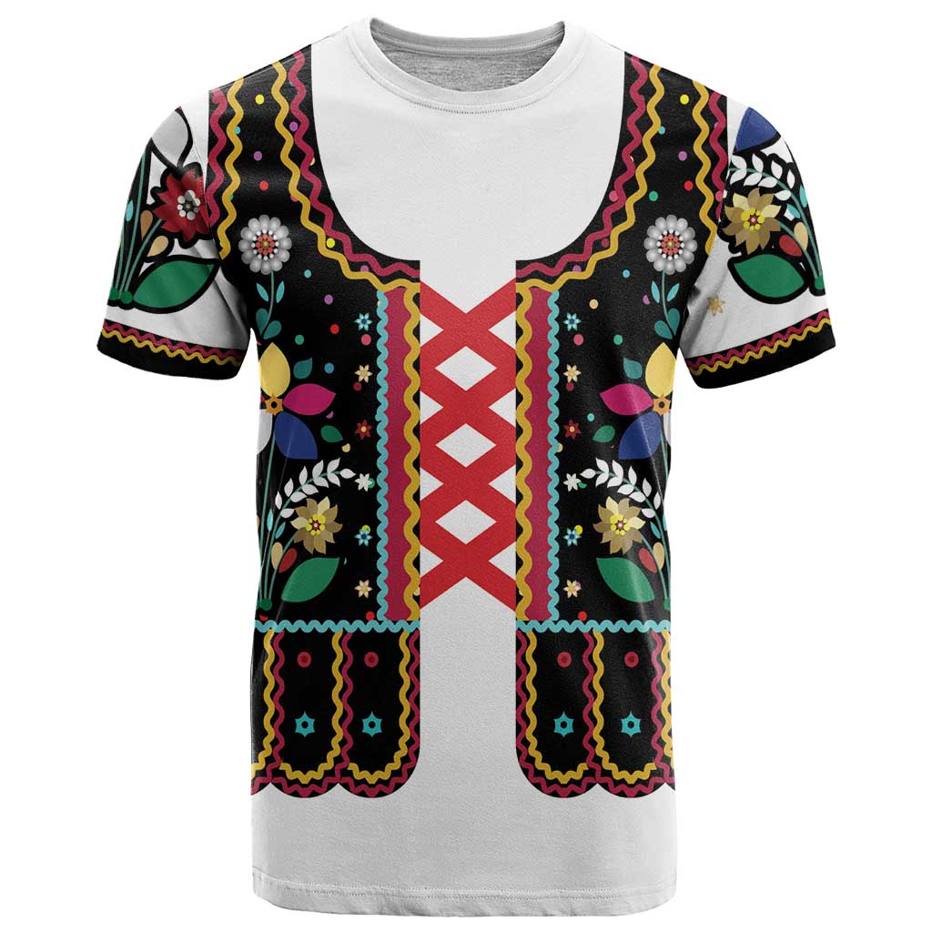 Vintage Polish Gorsecik T Shirt Slavic Floral Folk Art