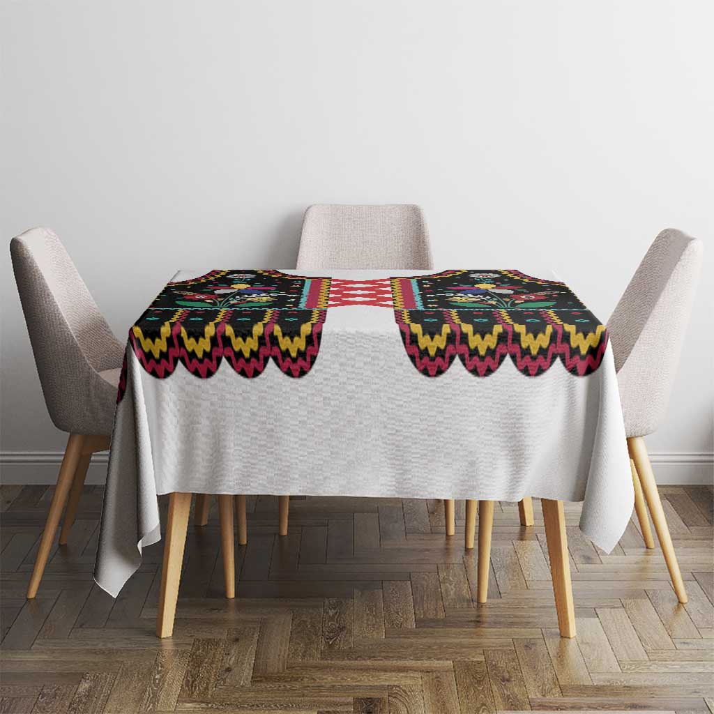 Vintage Polish Gorsecik Tablecloth Slavic Floral Folk Art