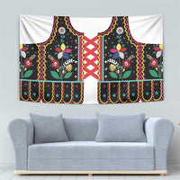 Vintage Polish Gorsecik Tapestry Slavic Floral Folk Art