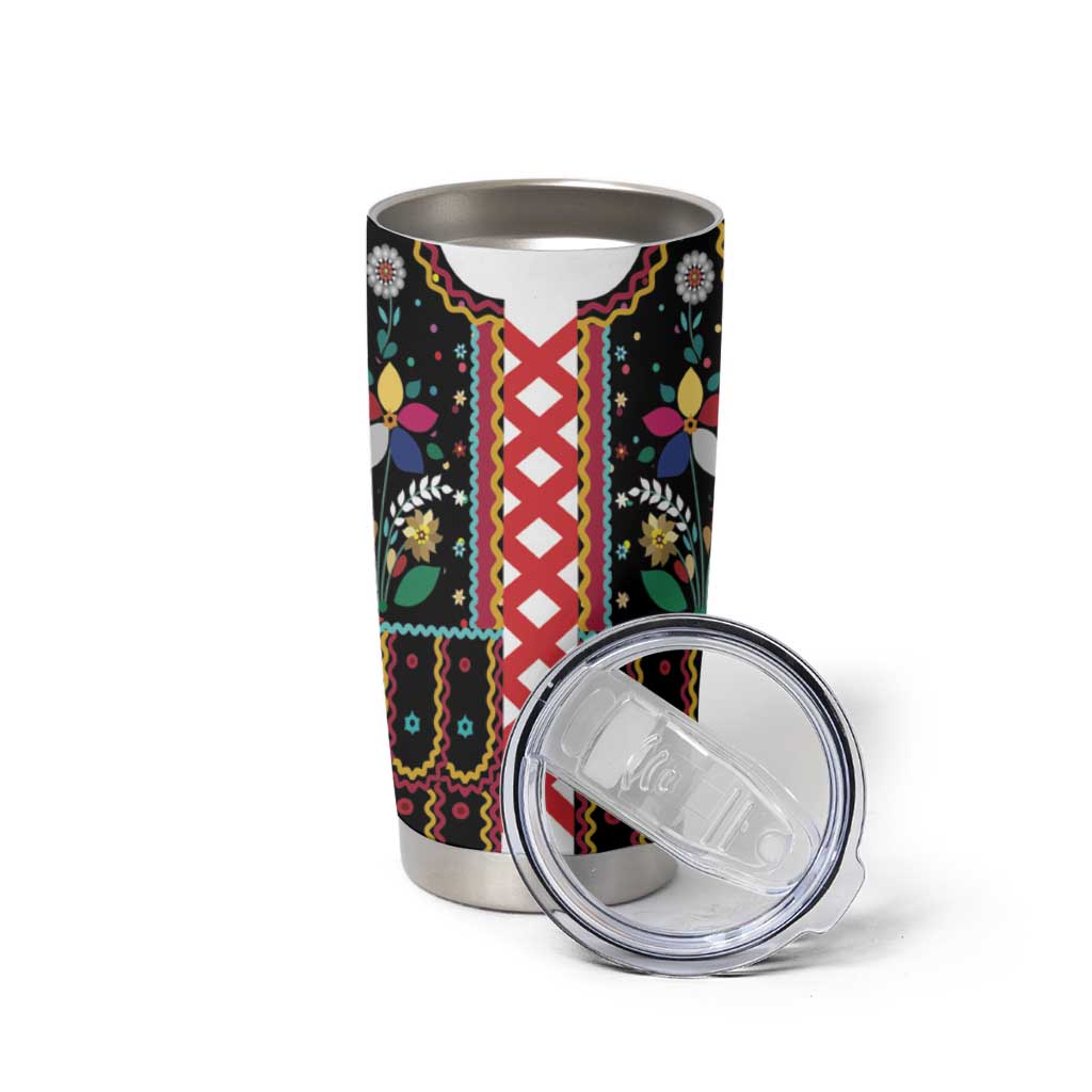Vintage Polish Gorsecik Tumbler Cup Slavic Floral Folk Art