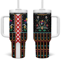 Vintage Polish Gorsecik Tumbler With Handle Slavic Floral Folk Art