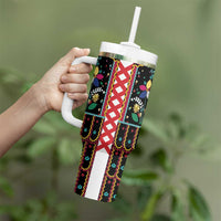 Vintage Polish Gorsecik Tumbler With Handle Slavic Floral Folk Art