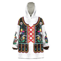 Vintage Polish Gorsecik Wearable Blanket Hoodie Slavic Floral Folk Art