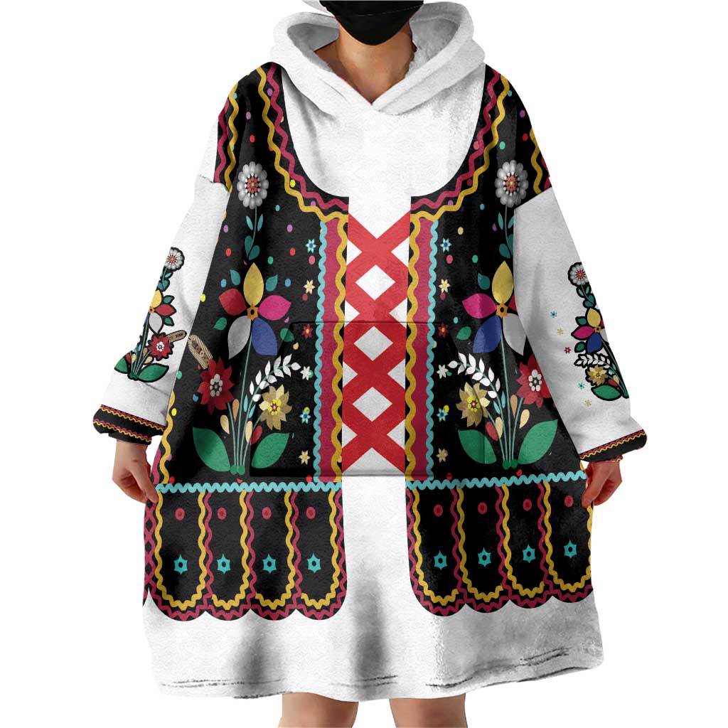 Vintage Polish Gorsecik Wearable Blanket Hoodie Slavic Floral Folk Art