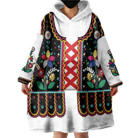 Vintage Polish Gorsecik Wearable Blanket Hoodie Slavic Floral Folk Art