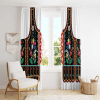 Vintage Polish Gorsecik Window Curtain Slavic Floral Folk Art