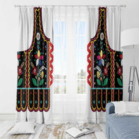 Vintage Polish Gorsecik Window Curtain Slavic Floral Folk Art