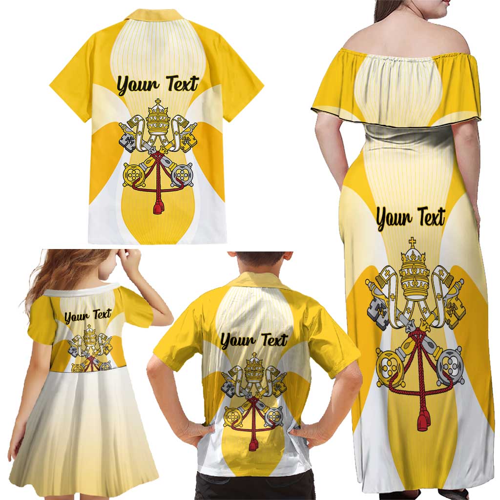 Personalized Holy See - Vatican City Family Matching Off Shoulder Maxi Dress and Hawaiian Shirt Sporty Style