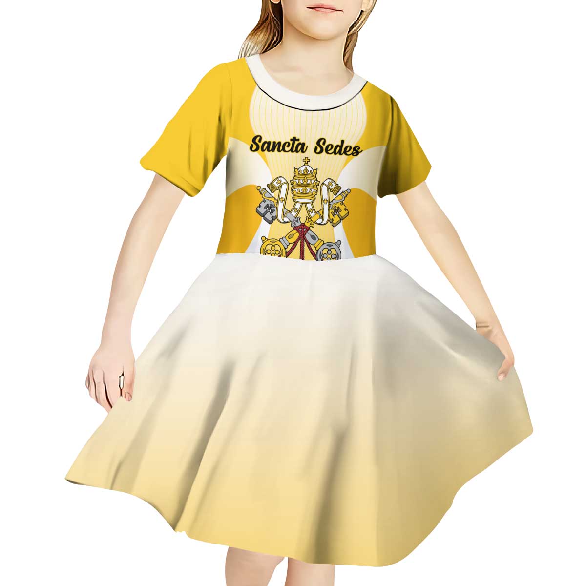 Personalized Holy See - Vatican City Kid Short Sleeve Dress Sporty Style