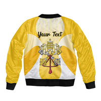 Personalized Holy See - Vatican City Sleeve Zip Bomber Jacket Sporty Style