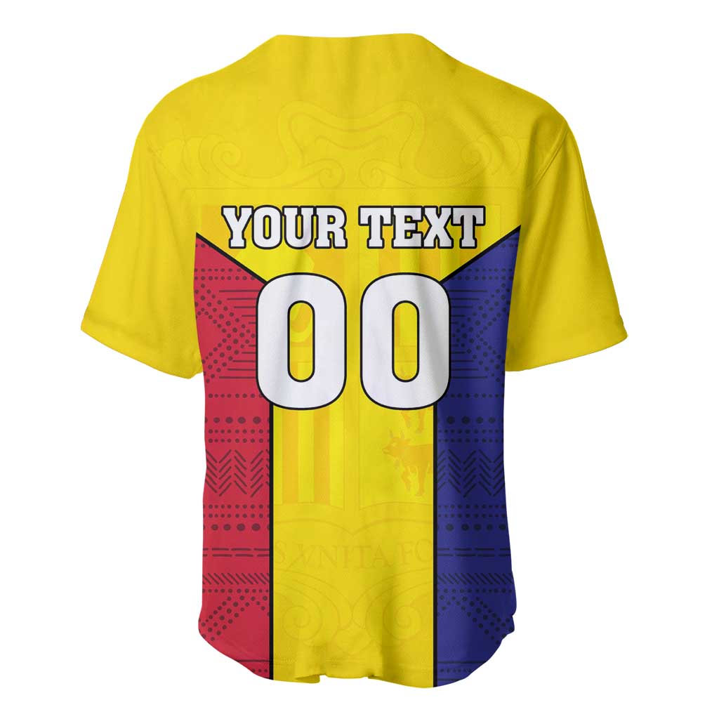 Custom Andorra Coat Of Arms Baseball Jersey Narcissus Poeticus Flowers Flag Style